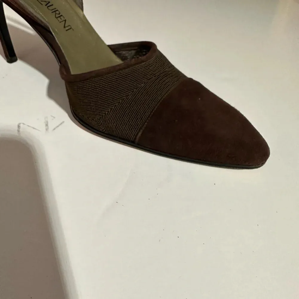 Yves Saint Laurent Brown Slingback Pumps Sz 9M - Image 5