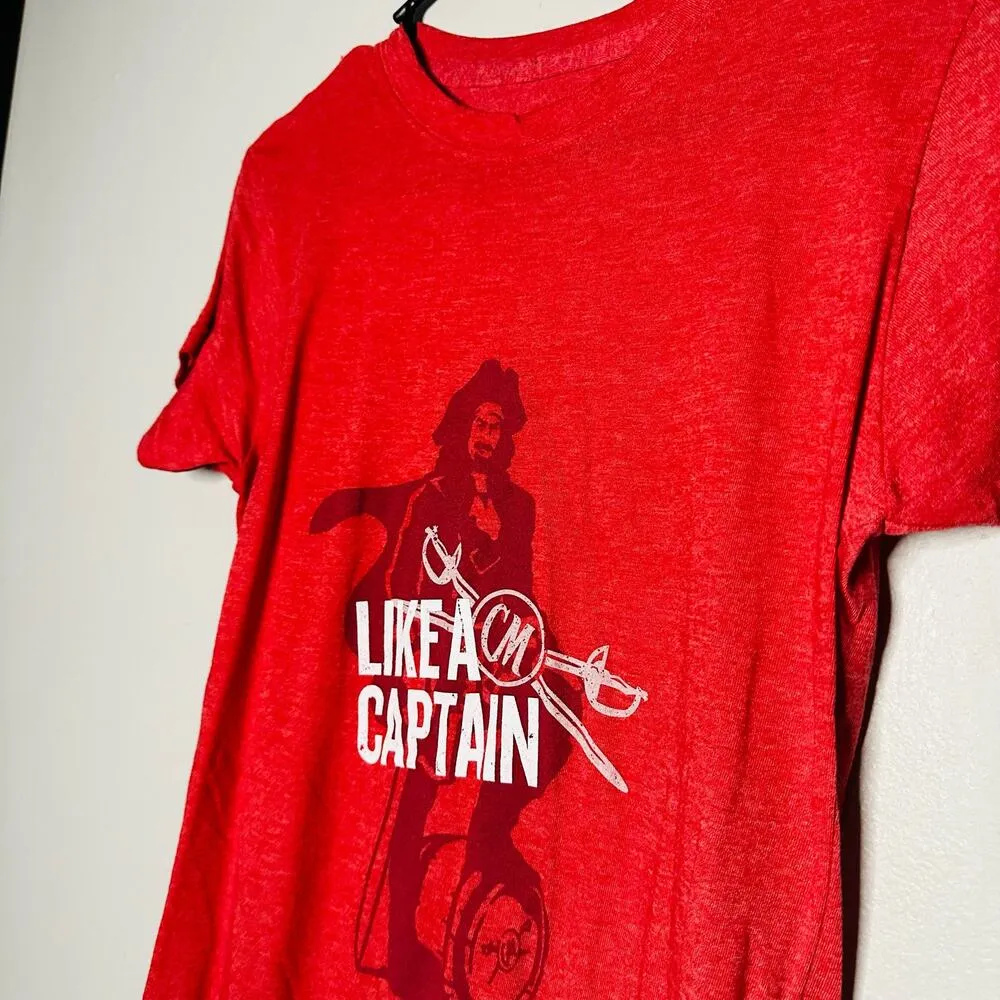 Captain Morgan Spiced Rum Red Crewneck Basic Tee Liquor Rep Size Medium - Image 4