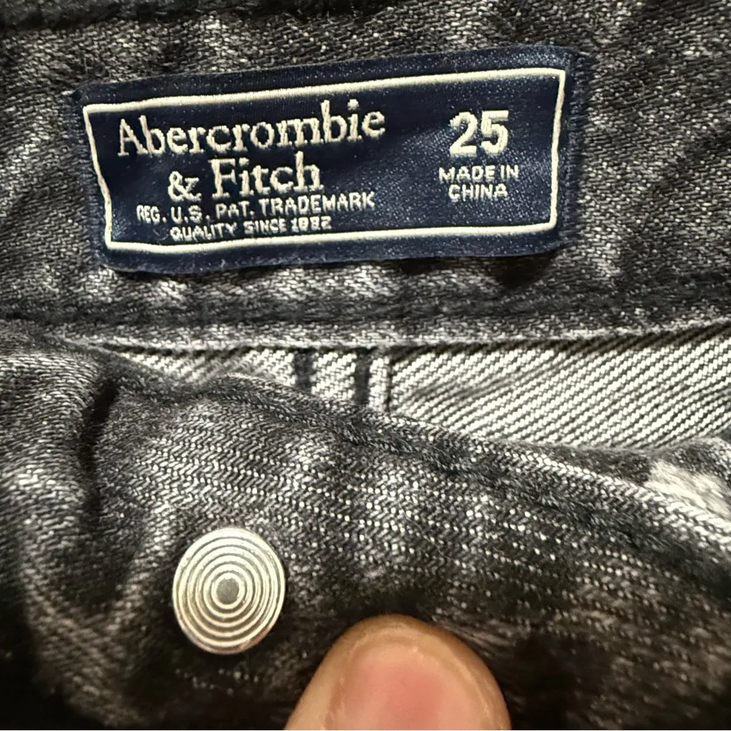 Abercrombie Embroidered Denim Mini Skirt Y2K Boho Distressed Floral - Image 5