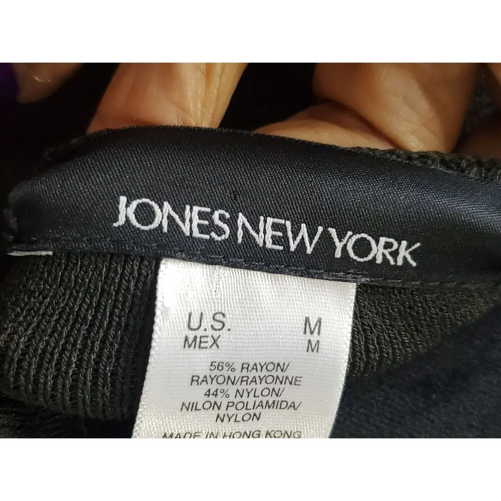 Jones NewYork Women's Black Rayon Round Neck Long Sleeve Pullover Sweater Size M - Image 6