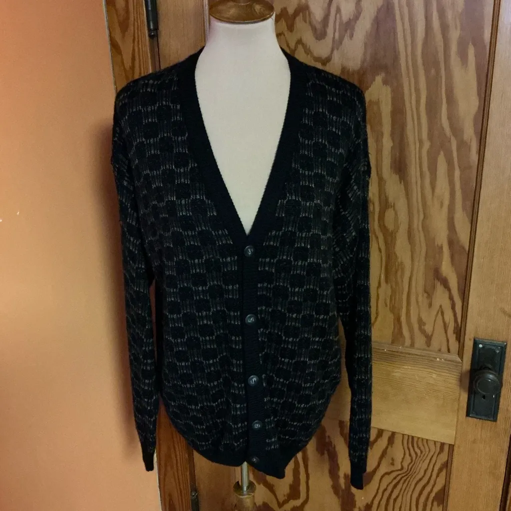 VTG Y2K Chunky Grandpa Cardigan Oversized Cozy Knit Size L - Image 5