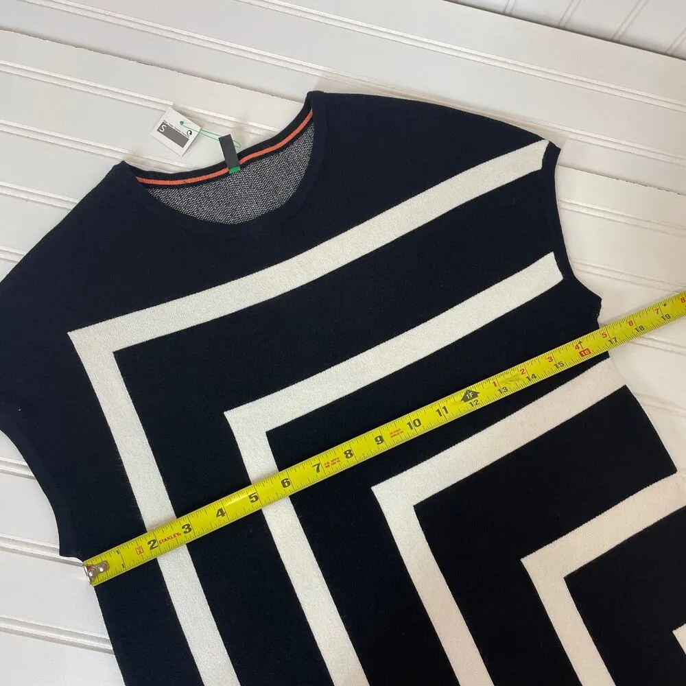 NWT United Colors Of Benetton Womens Black & WhiteCap Sleeve Sheath Dress Size S - Image 4