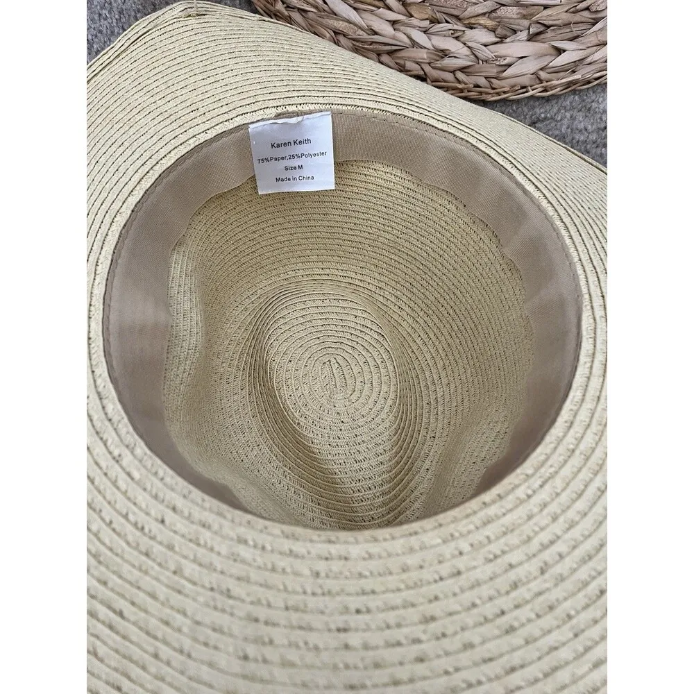 Karen Keith Wide Brim Safari UV Blocking Sun Resort Straw Hat W/ribbon - Image 3