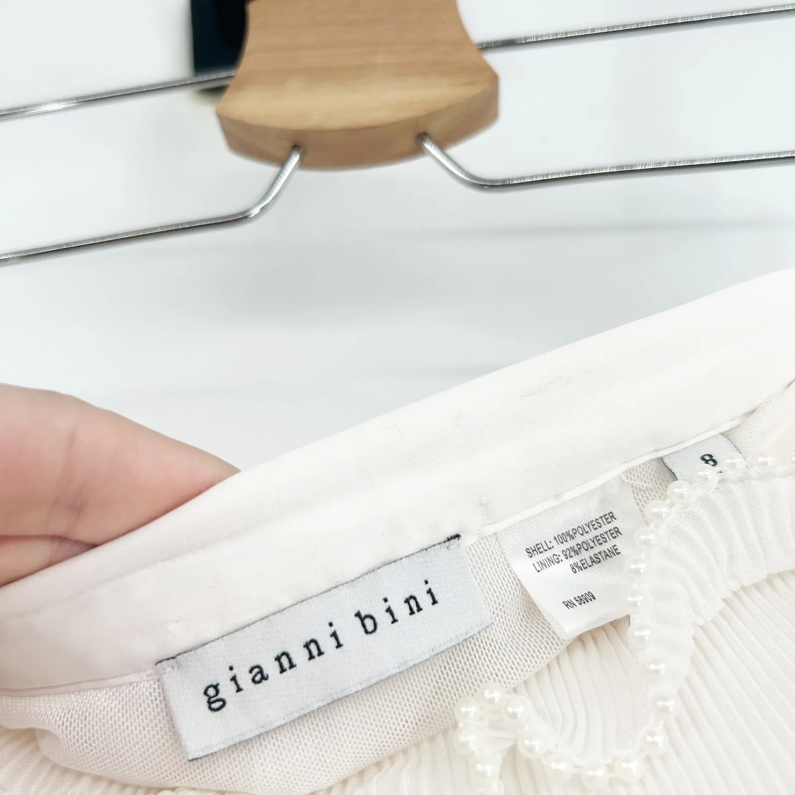 Gianni Bini x Venita Aspen Womens Plisse Pearl Trim Ruffle Mini Skirt Size 8 - Image 4