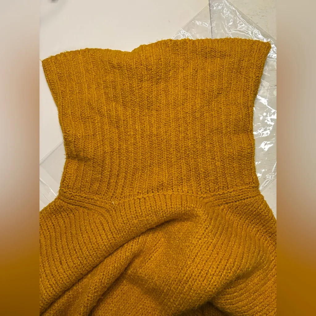 Anthropologie Pilcro Zamora Cowl Neck Sweater Size Small Mustard Yellow Gold - Image 7