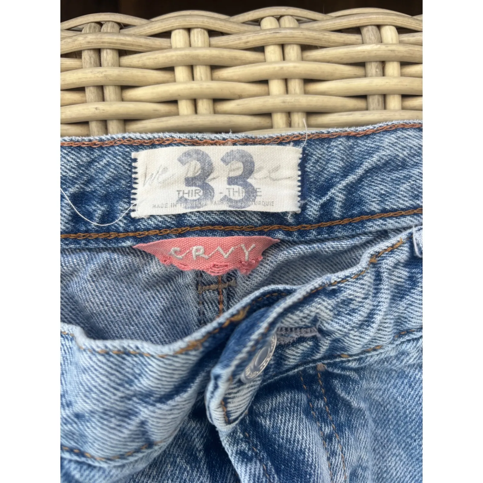 WE THE FREE CRVY SIREN LOW RISE STRAIGHT LEG JEANS 33 layered minimalist boho - Image 7