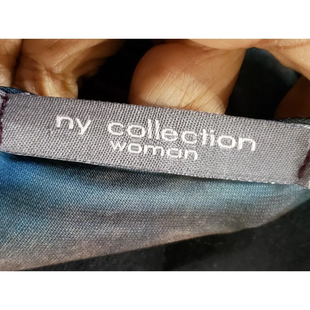 NY Collection Women's Multicolor Polyester Scoop Neck Long Sleeve Top Blouse 1X - Image 8