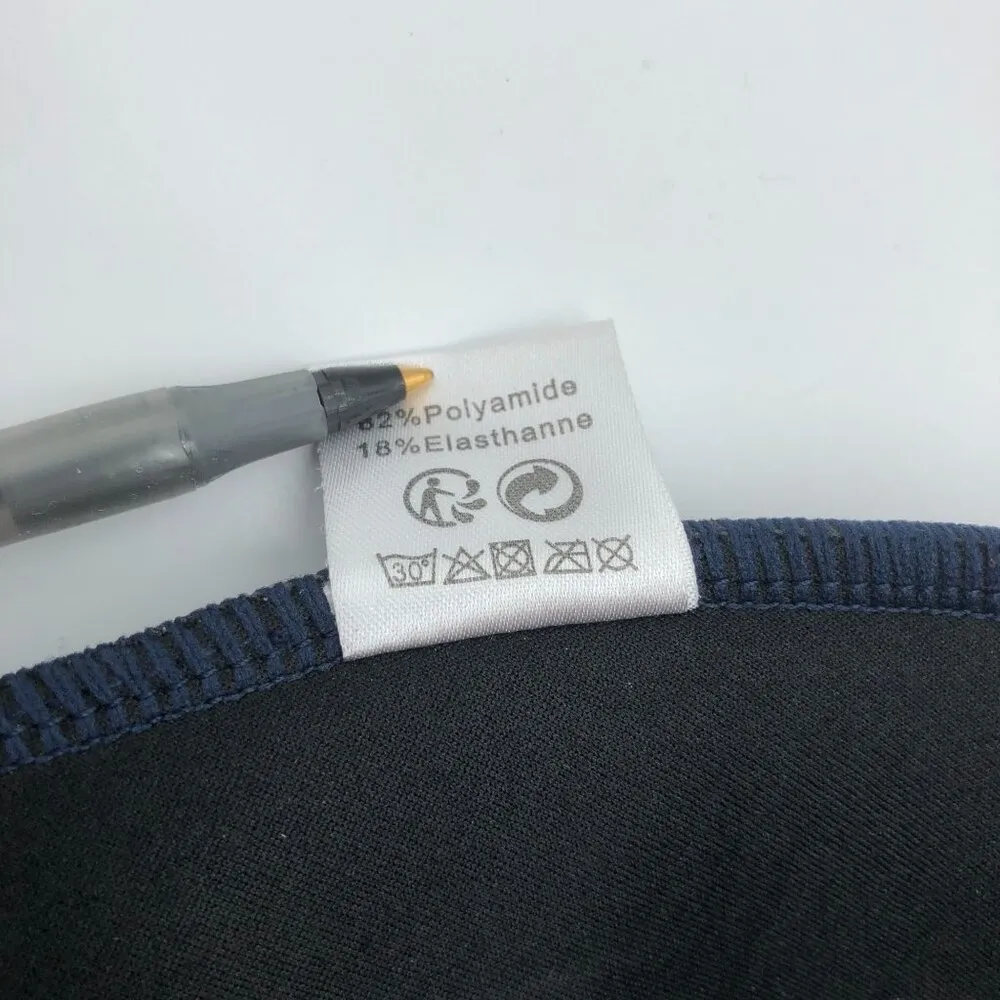 Shekini Swimwear Bikini Top Halter Molded Cups Tie Front Navy Blue M Size M - Image 4