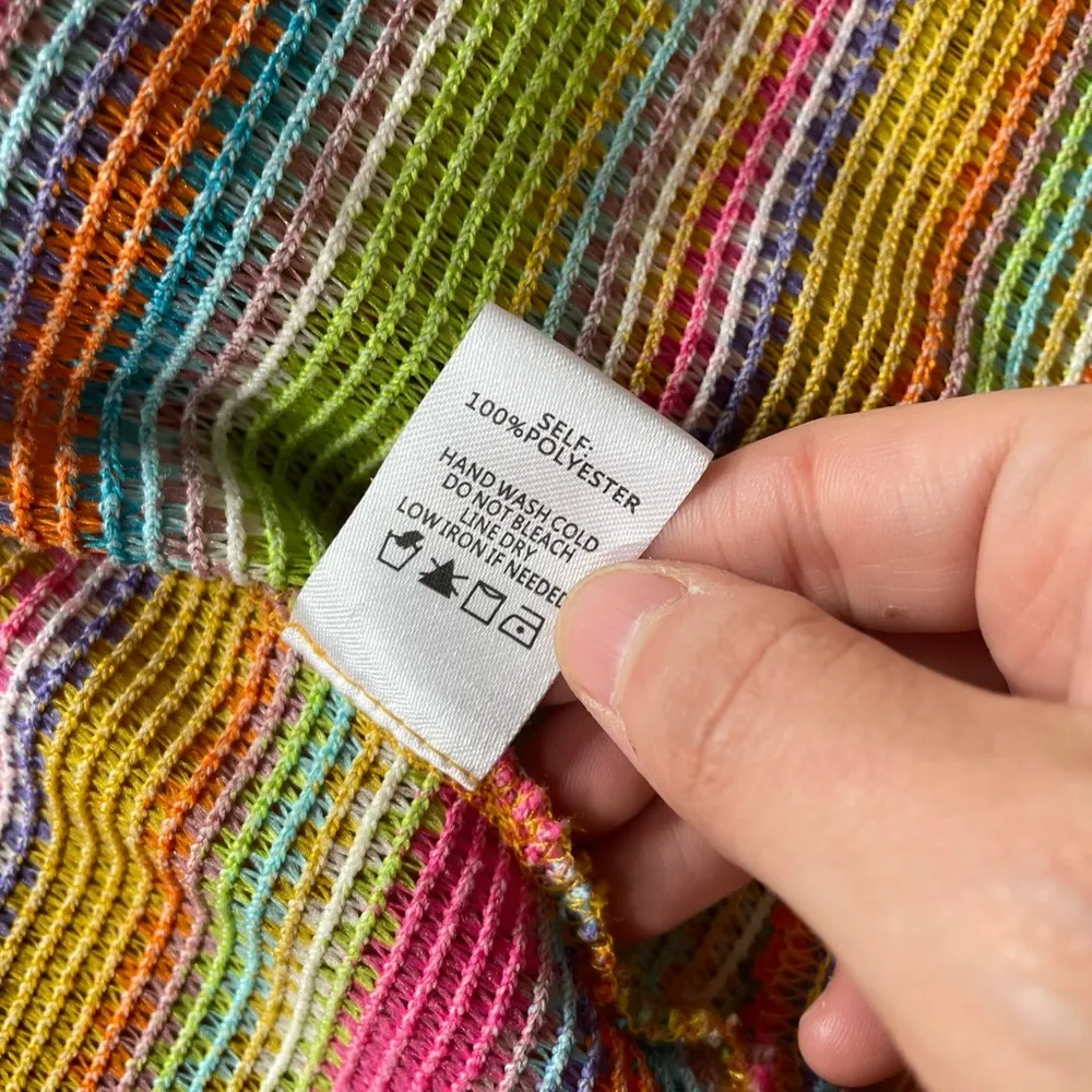 Blue Blush Rainbow Daze Knit Crop Cardigan - Size Medium - Image 12