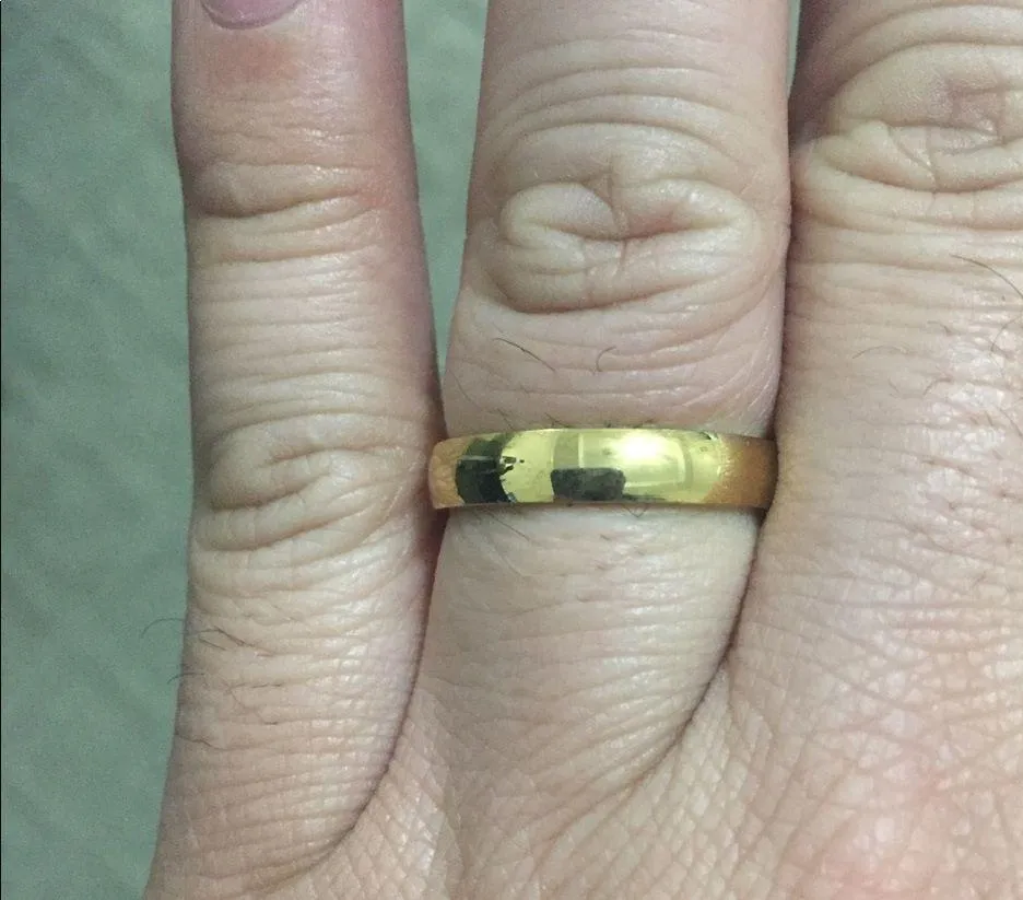 4mm Plain Gold Stainless Steel Ring - Image 6