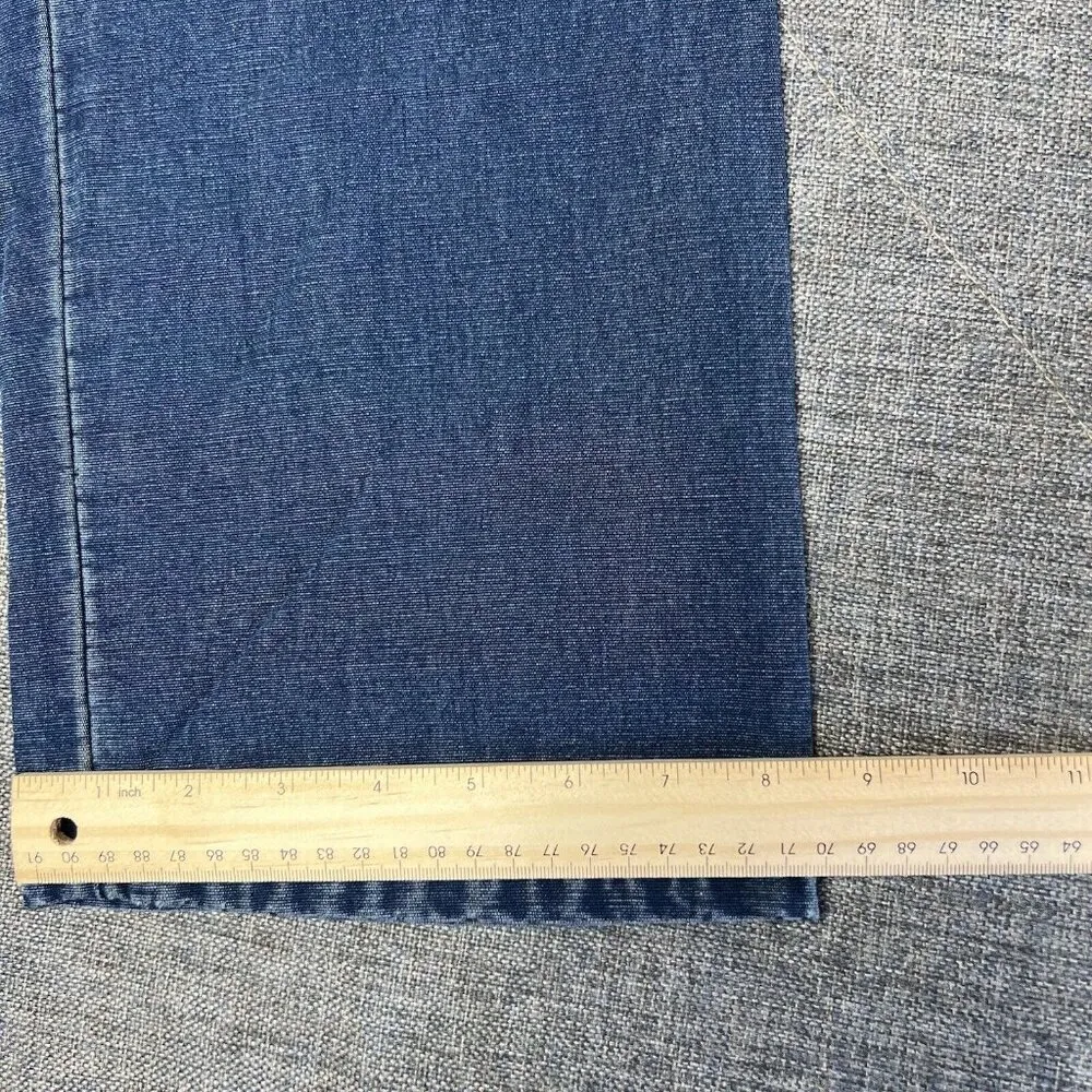 Liz Claiborne Jeans Size 10 Straight Wide Leg Dark Wash Lizwear Forties‎ Flair - Image 3