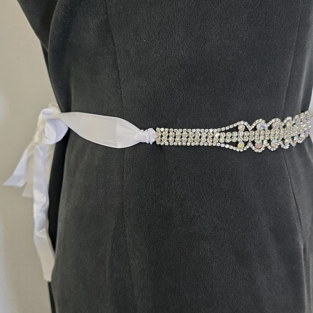AB Rhinestone Bridal Sash Belt - Image 5
