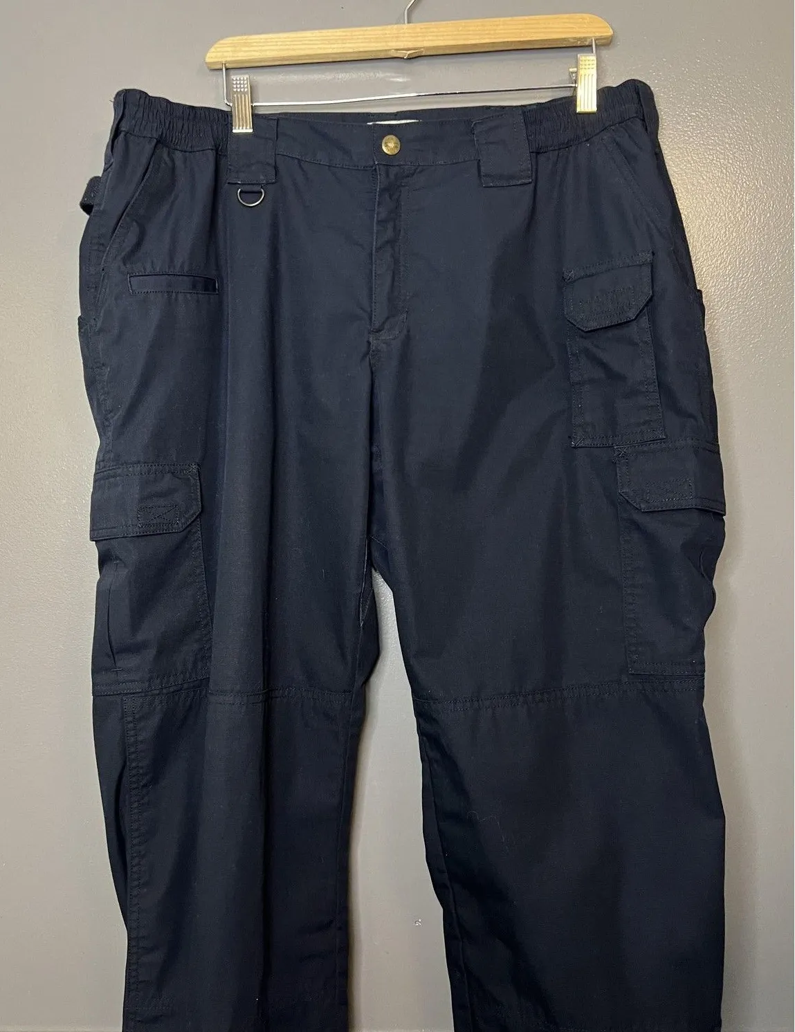 5.11 Tactical Pants Womens 20 Long Blue Cargo Elastic Waist Work Pockets - Image 1