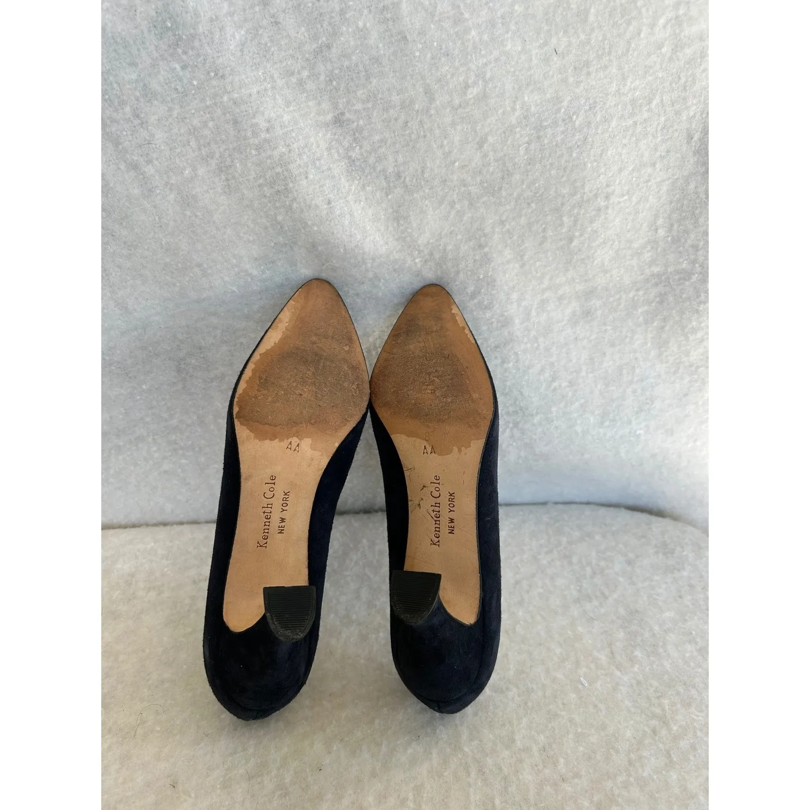 Kenneth Cole New York Vintage Black Suede‎ Pointed Toe Heels Pumps 8 AA - Image 6