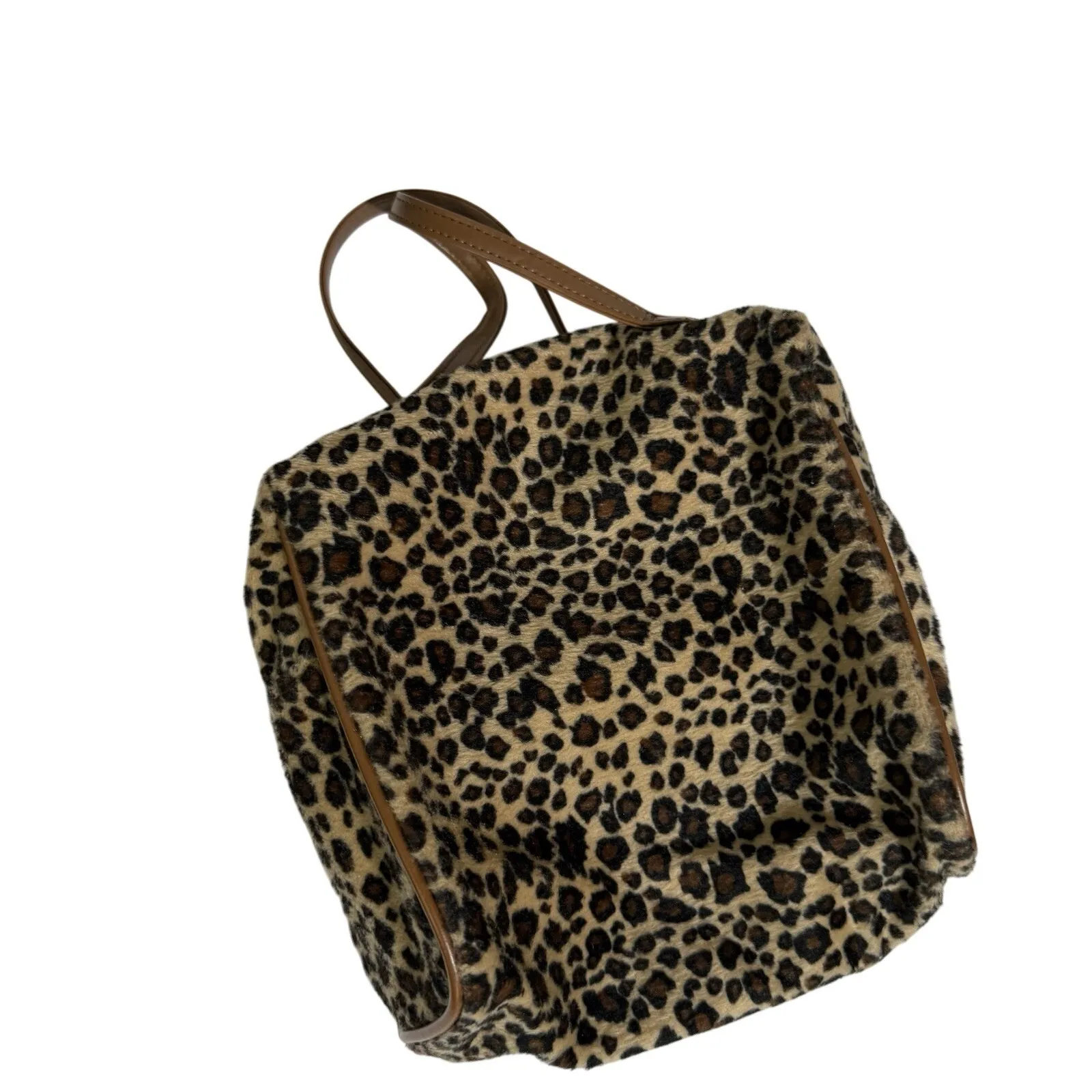 Lancome Cosmetic Bag Small Makeup Pouch Animal Print Travel Case Brown - Image 2