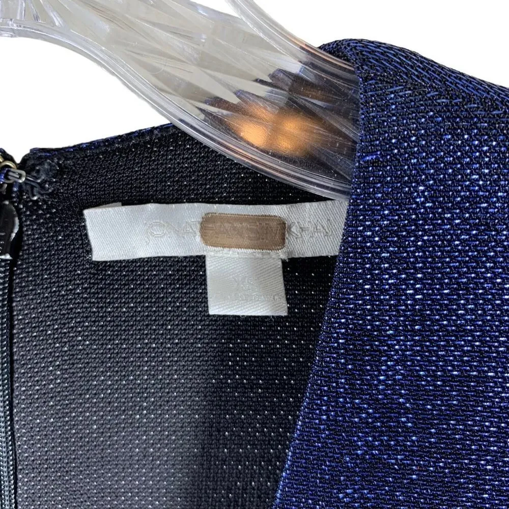 Jonathan Simkhai Blue Metallic Long Sleeve Wrap Dress Size XS Evening Cocktail - Image 7