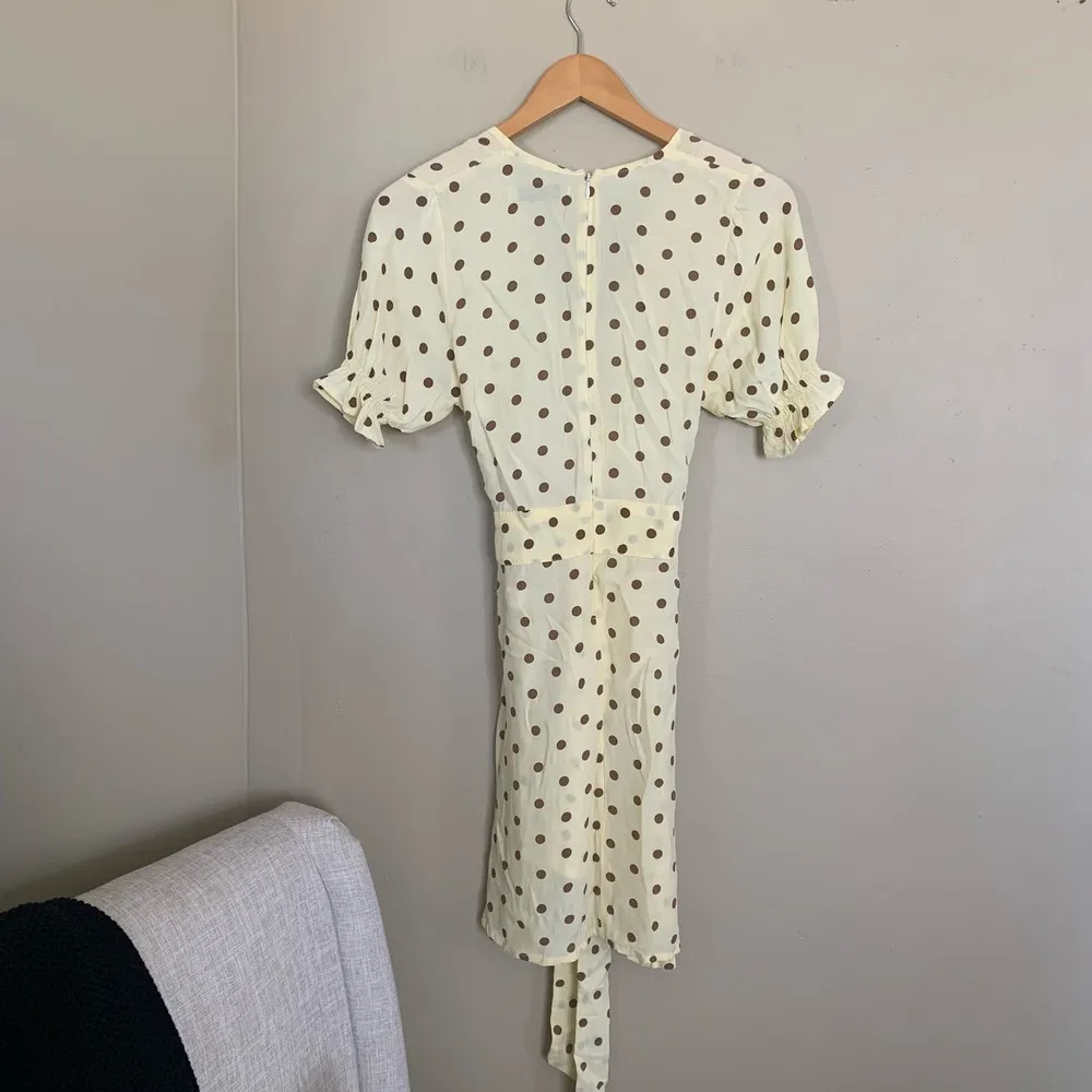 Revolve Faithfull the Brand Vanelli Polka Dot Mini Dress Size Small Tie Waist Button - Image 11