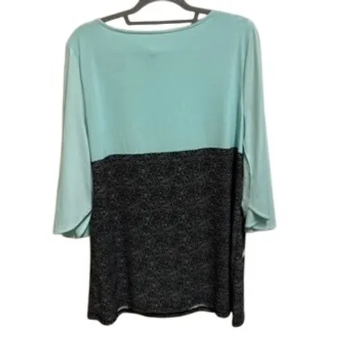 Alfani Women's XL Aqua Blue Floral Print‎ 3/4 Sleeve Tunic Top - Image 3