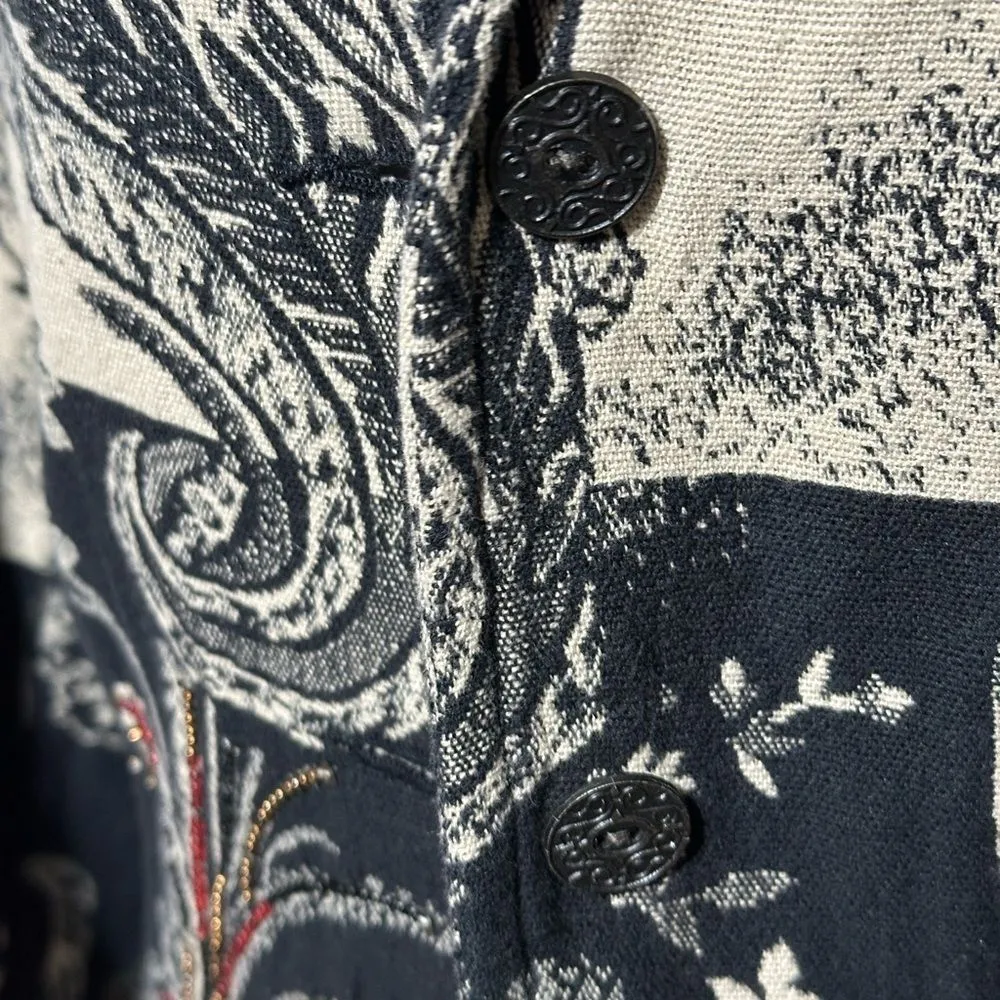 Chico’s Paisley Blazer/ Jacket Jacquard Tapestry Sequin Beaded - Image 7