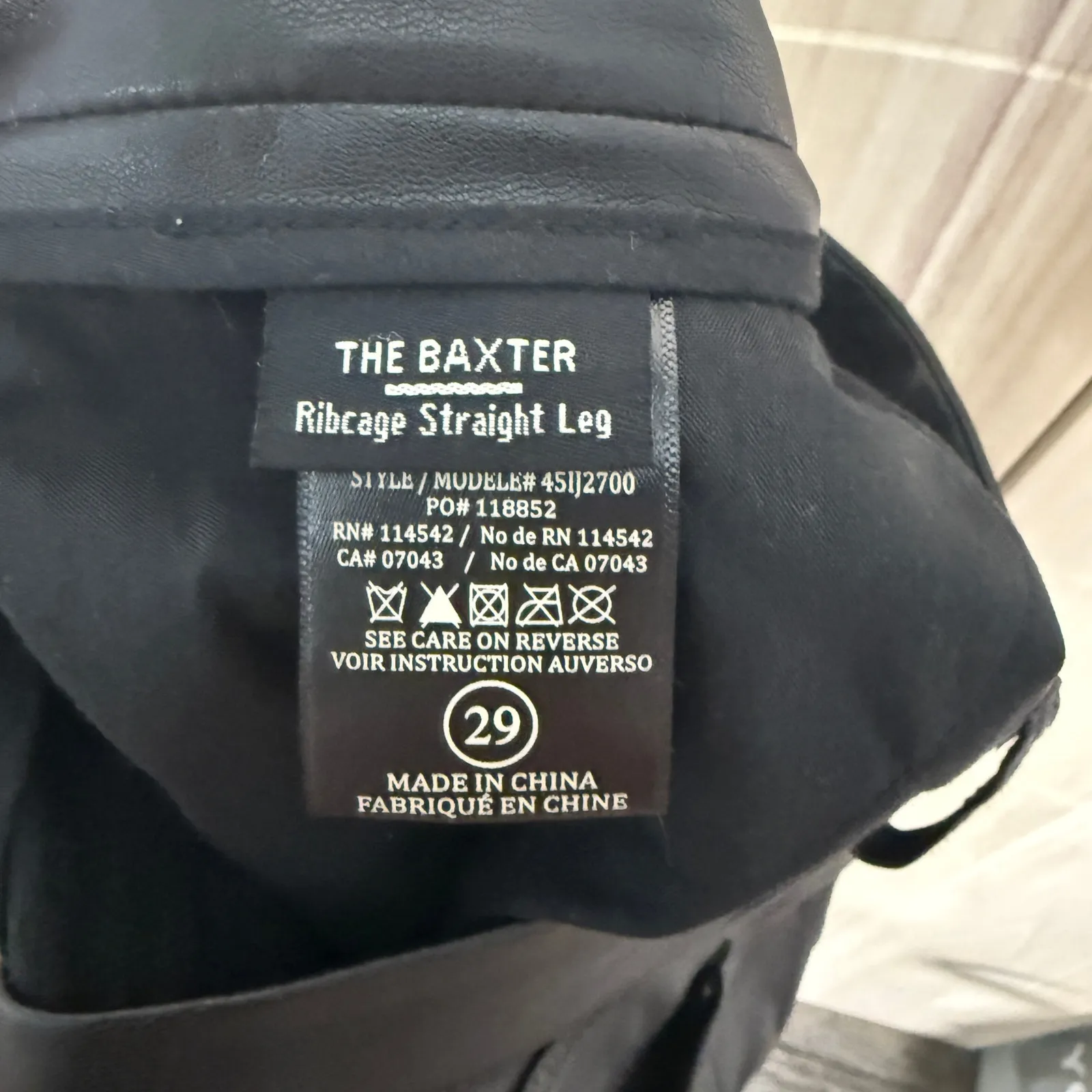 Blank NYC Baxter Ribcage Straight Leg Pants Faux Leather Black Size 29 - Image 5