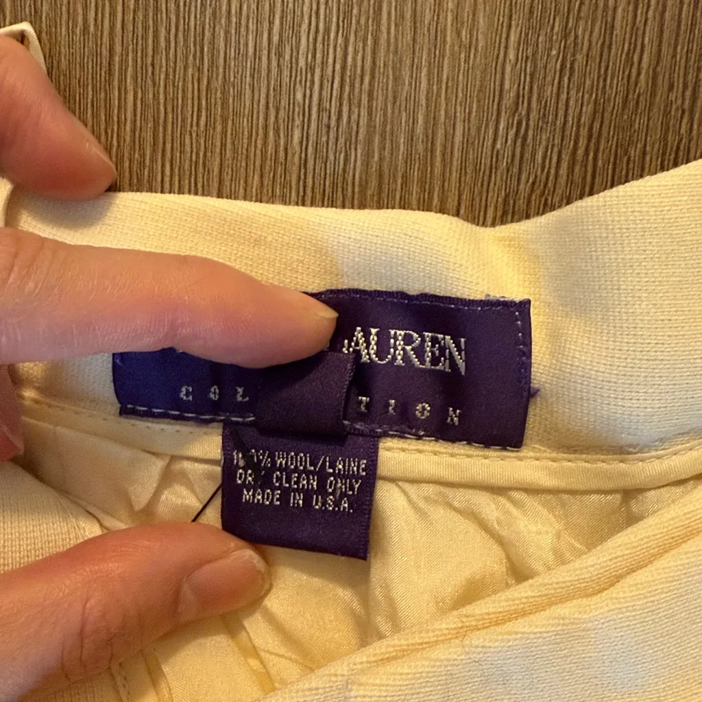 Vintage white ralph lauren collection wool tapered trousers Size 2 - Image 6