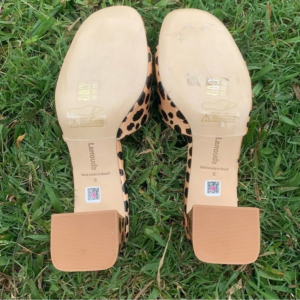 Larroude Brigitte Block Heeled Sandals in Cheetah Print Women’s Size 6 New Black - Image 8