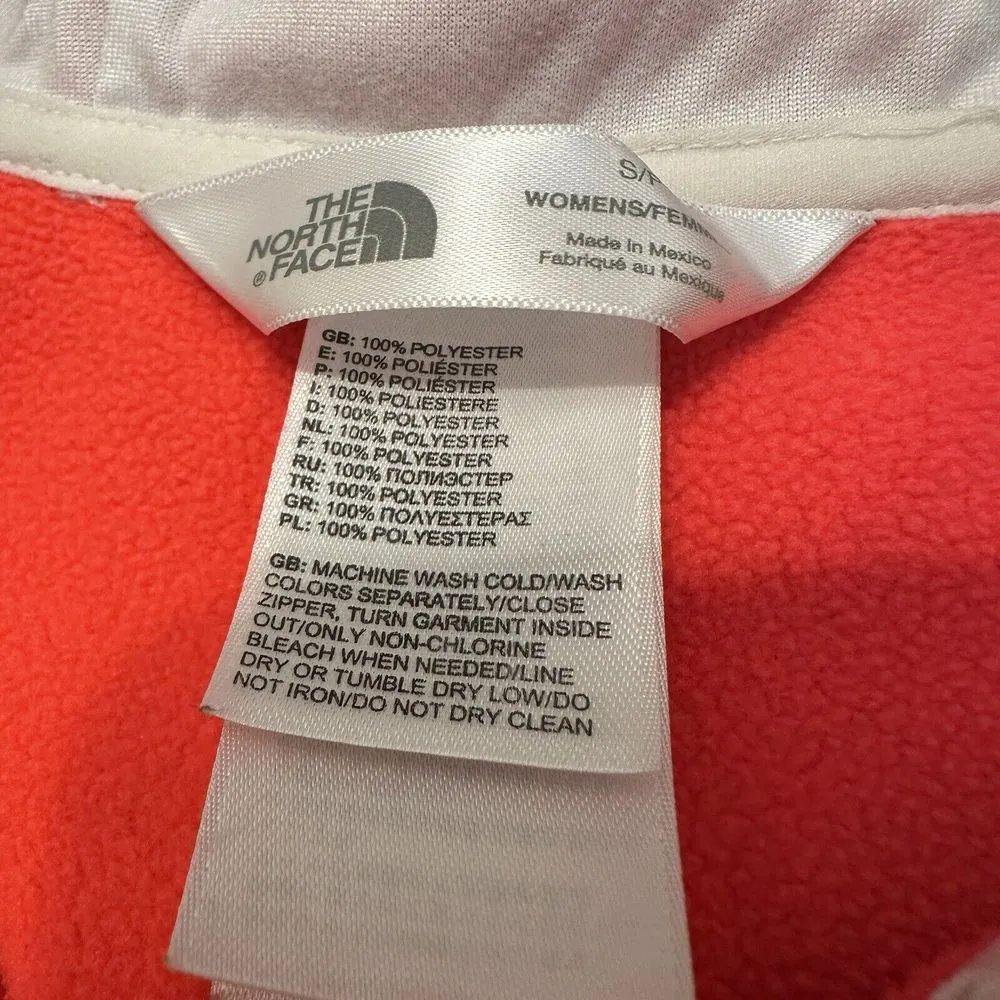 The North Face Women's‎ Size Small Hot Coral Pink Full Zip Hoodie Sweatshirt - Image 5