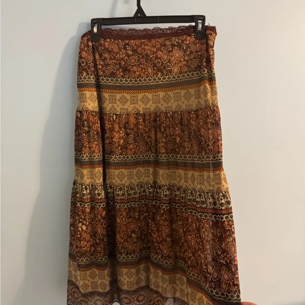 vintage heart soul brown flowy skirt measurements added Size M - Image 5
