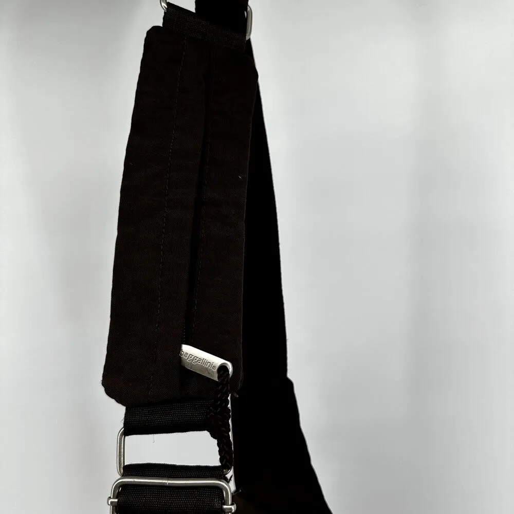 Baggallini  Crossbody Sling Bag Multi Pockets Adjustable Nylon Dark Brown OS - Image 3