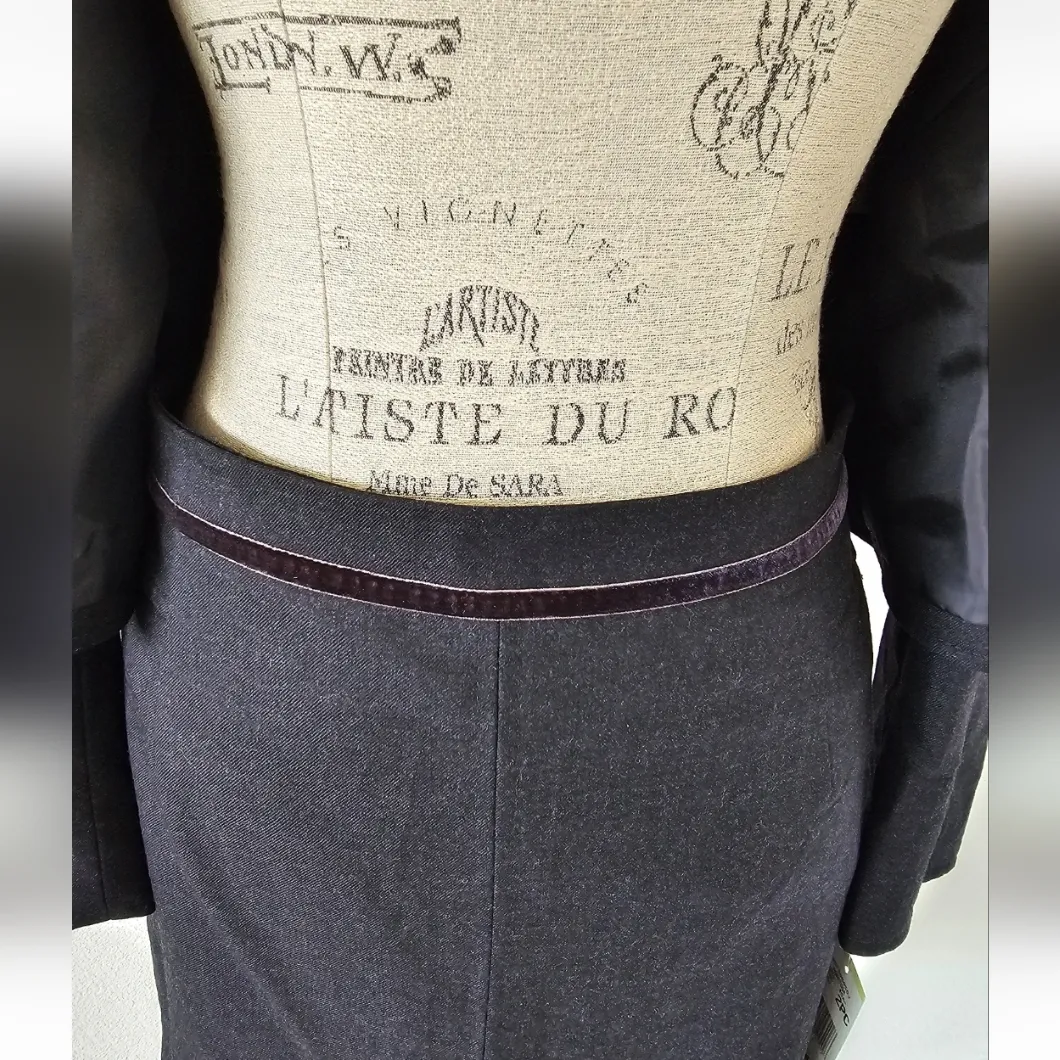 Anne Klein Dark Gray Wool Skirt Set 2 Piece Suit NWT Size 4 - Image 4