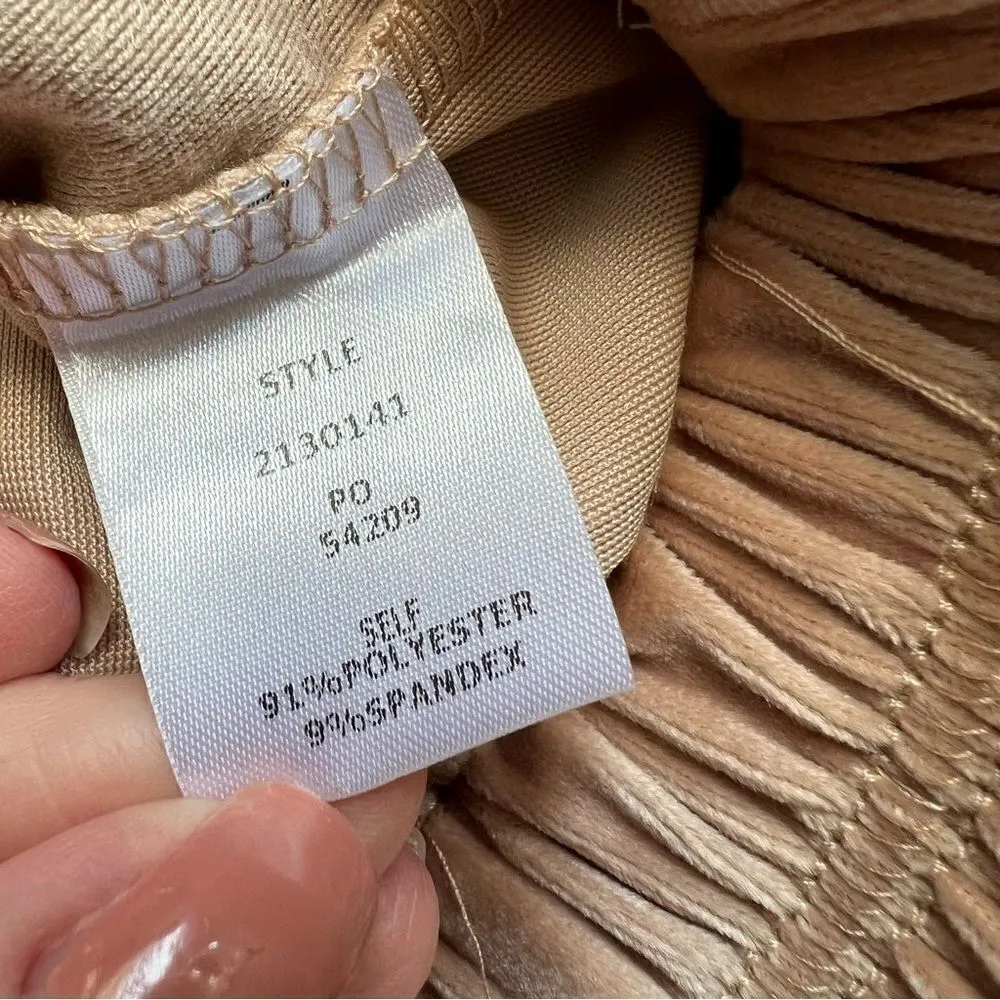 NWT Current Air Oversized Collar Velour Pullover Shirt 1/4 Zip Taupe Tan Small - Image 9