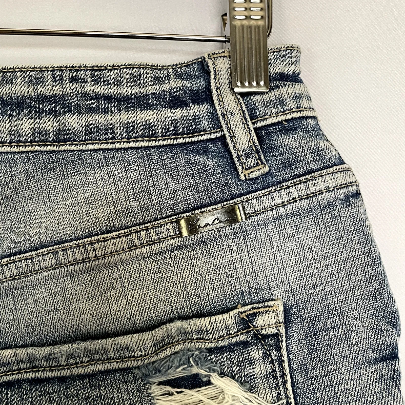 KanCan denim shorts casual summer light wash cotton women's size 28 pockets - Image 4