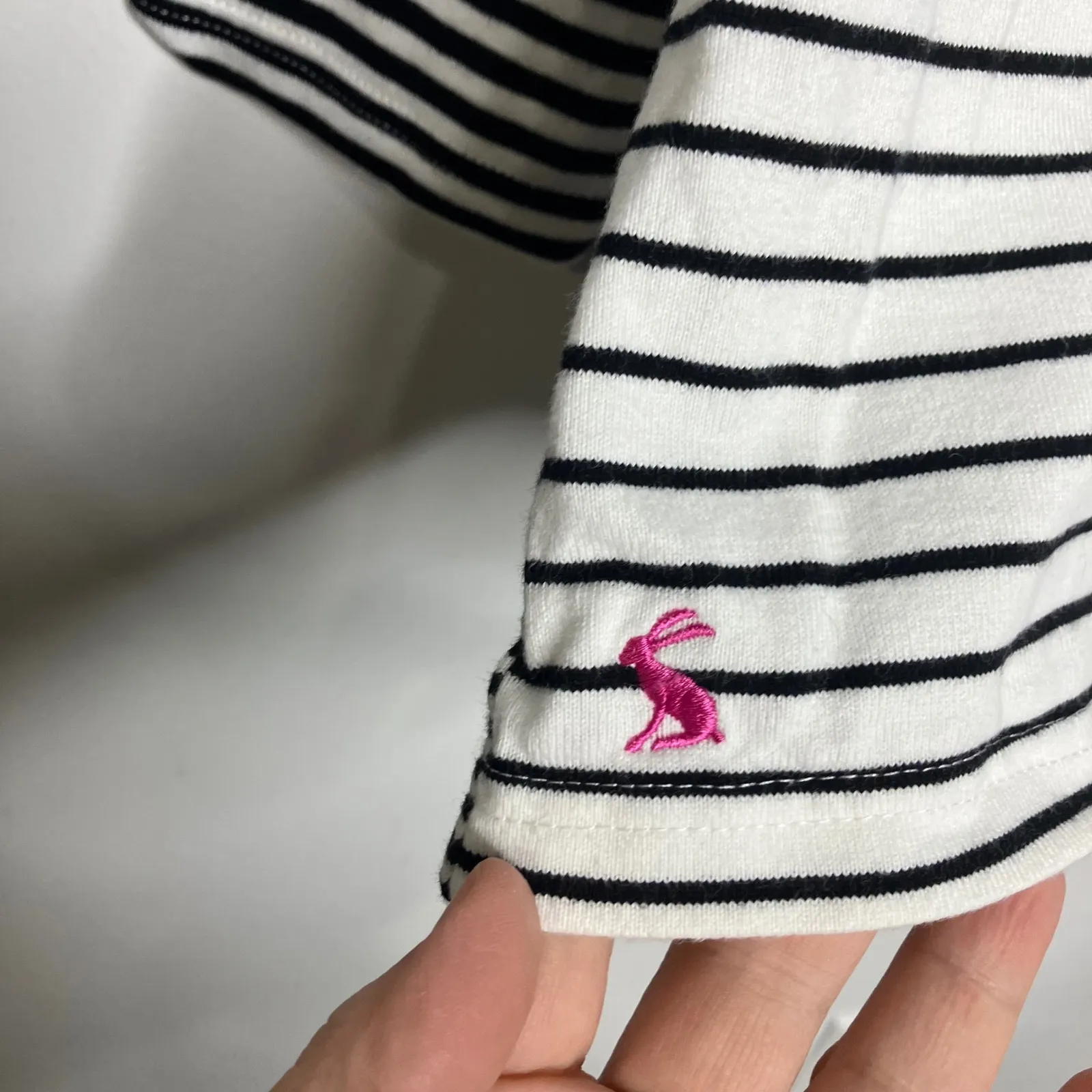 Joules harbour long sleeve Breton top black & white striped women's size 14 - Image 4