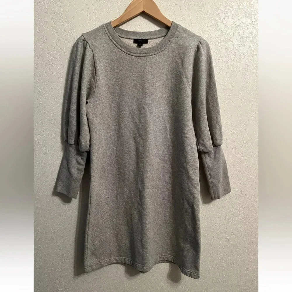 J. Crew Women’s Original Cotton Terry Puff Sleeve Sweatshirt Grey Dress Size XXS - Image 6