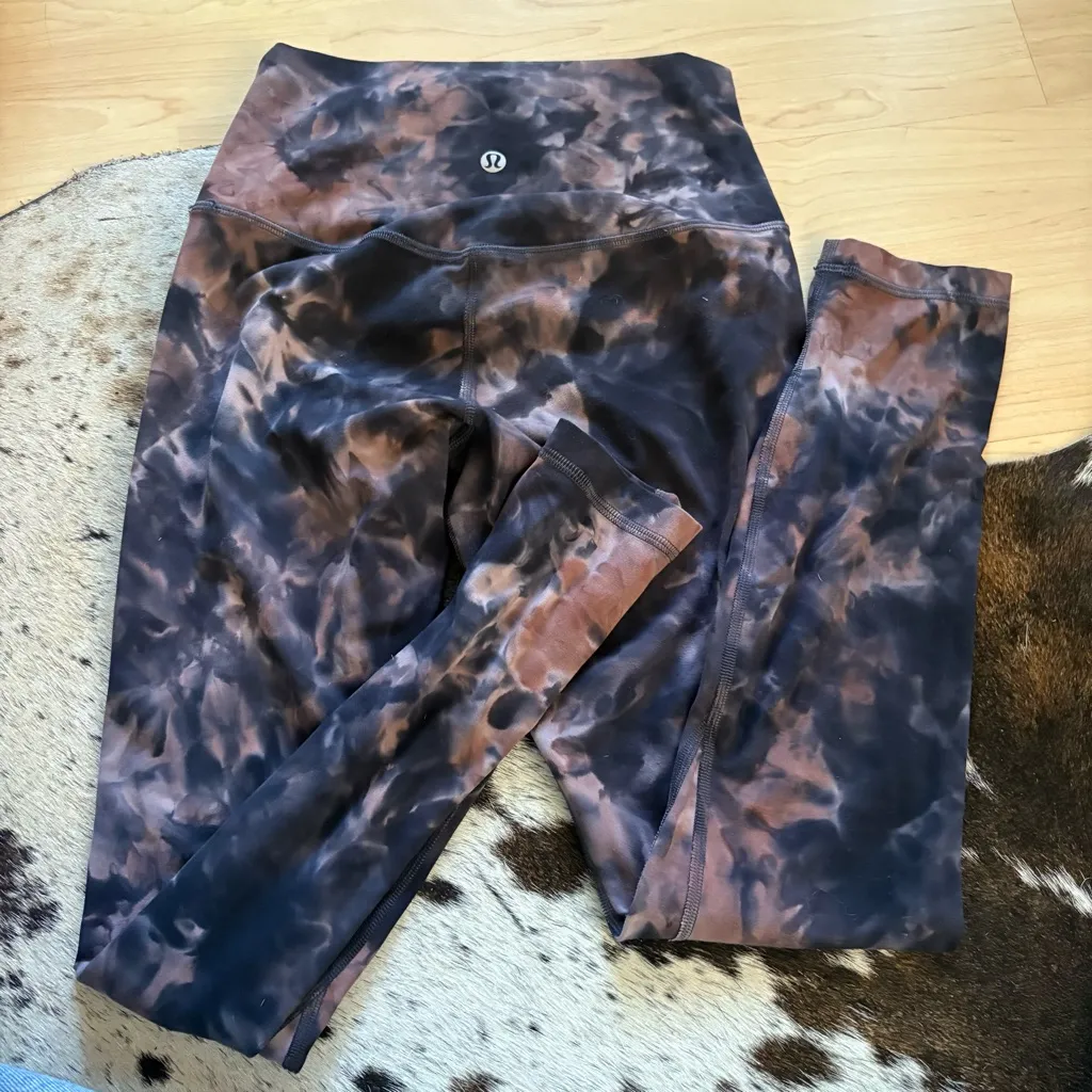 LULULEMON Align Pant 25" Diamond Dye Graphite Grey Pink‎ Pastel Size 4 - Image 5