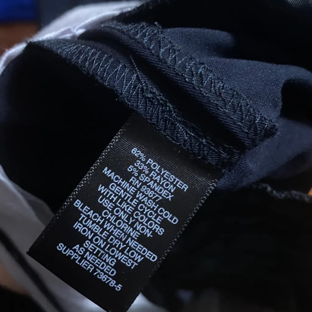 Liz Claiborne Career Audra Classic Navy Blue Zip Up Wide Leg Work Pants - Image 13