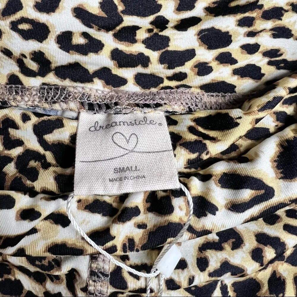 Dreamsicle Light Brown Leopard Bike Shorts Sz S Black - Image 12