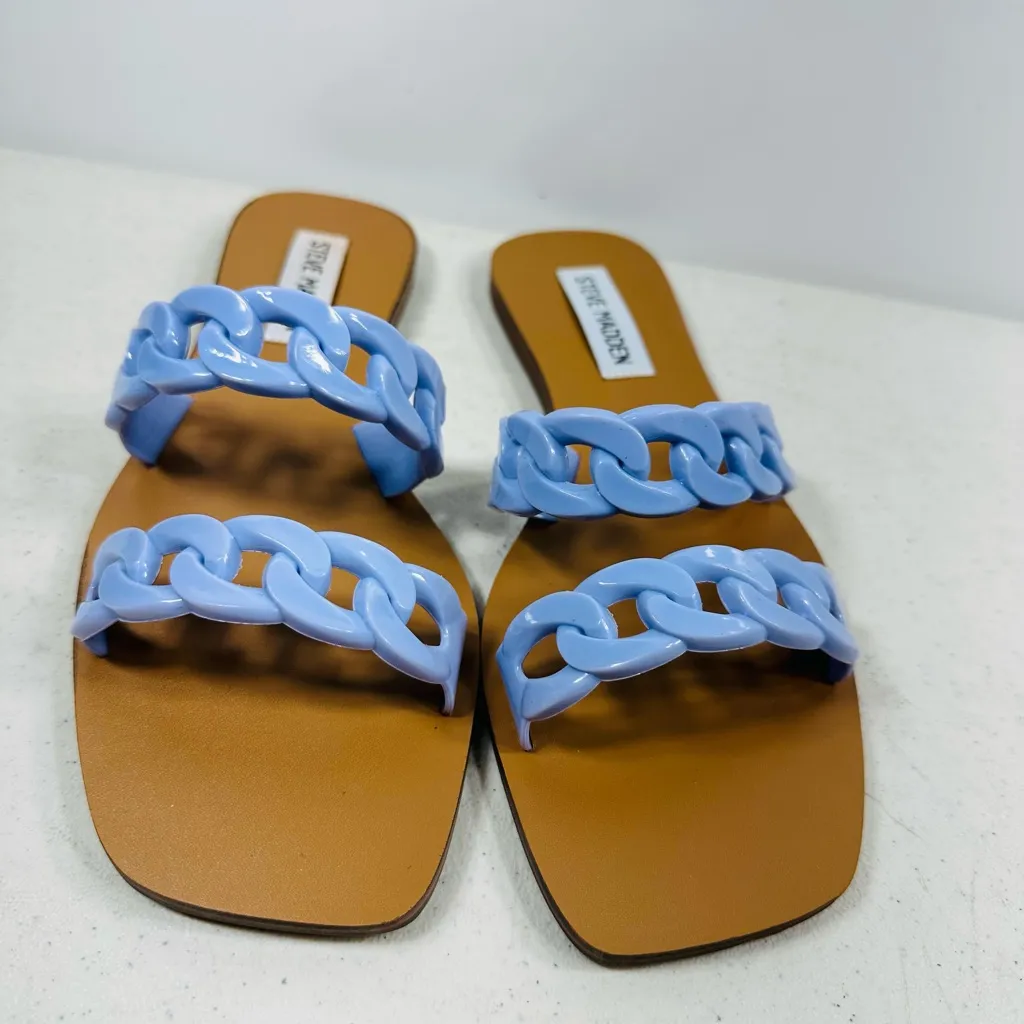 Steve Madden Women's Blue Chain Sandals size 7 New - Image 2