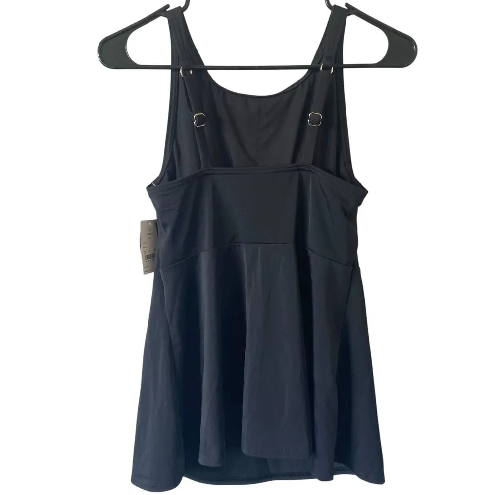 NEW LAND'S END Adjustable Flutter Tankini Top Size XS Black Sporty Modest - Image 4