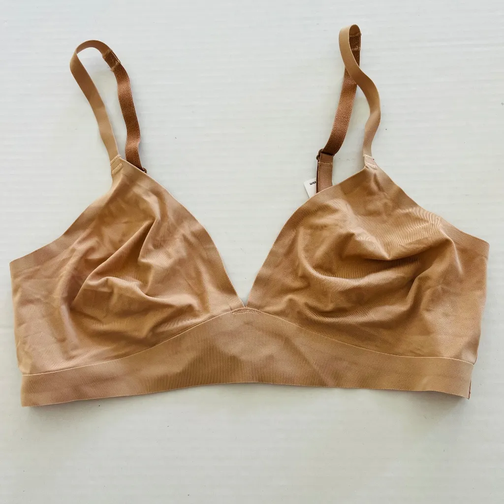 Love‎ by Gap Sz XL Wireless Seamless No Show Lounge Nude Bralette Bra Stretch Tan - Image 2