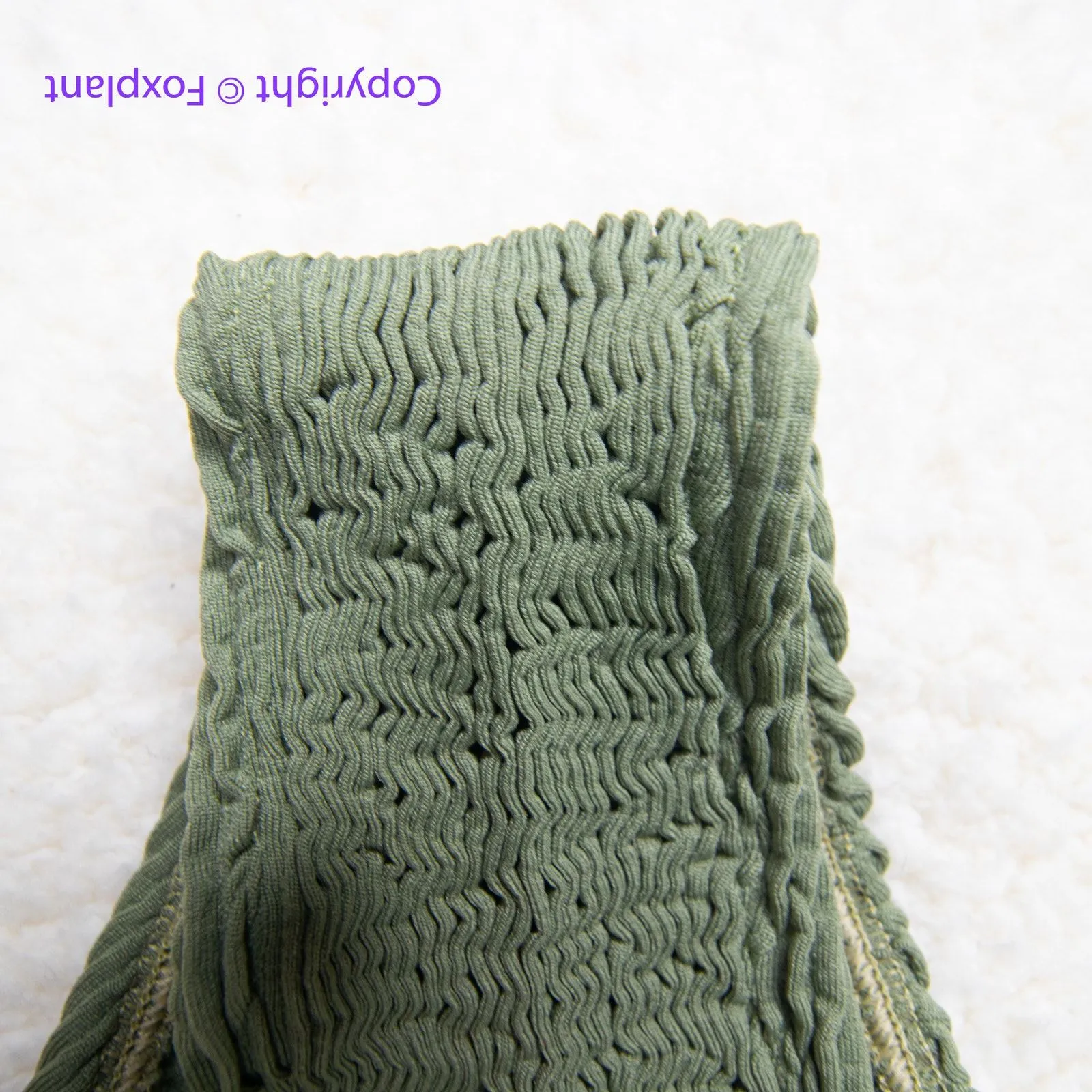 New! Cleonie Orpheus crinkle color block green bikini bottoms, one size Size M - Image 4