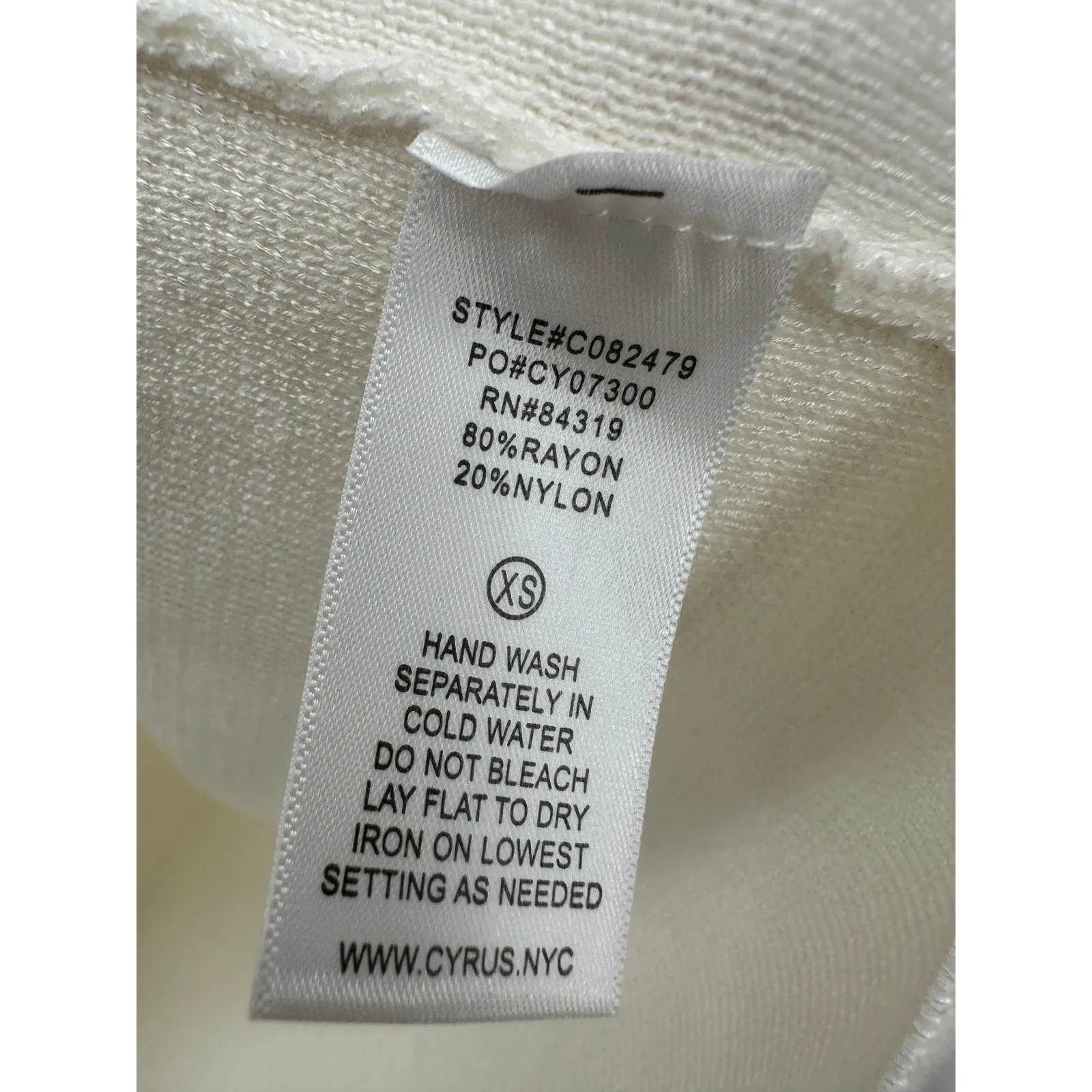 Cyrus Women Cream Long Sleeve Johnny Collar Pullover Sweater Minimalist Size S - Image 6