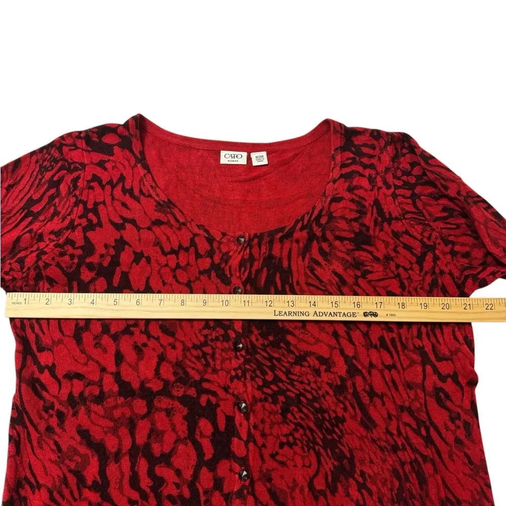Cato Red and Black Button Up Sweater - Image 7