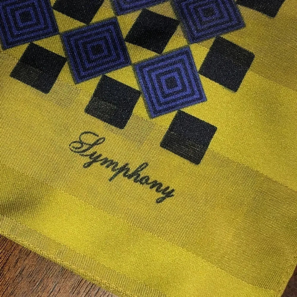 Vintage Symphony Green & Blue Retro Scarf - Image 7