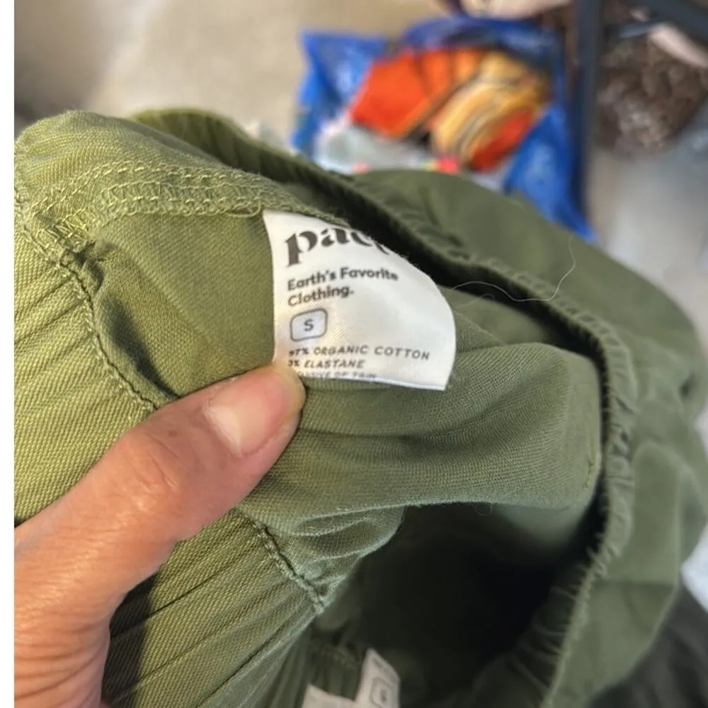 Pact organic cotton Dauly Twill olive green skirt size S pockets minimalist chic - Image 5