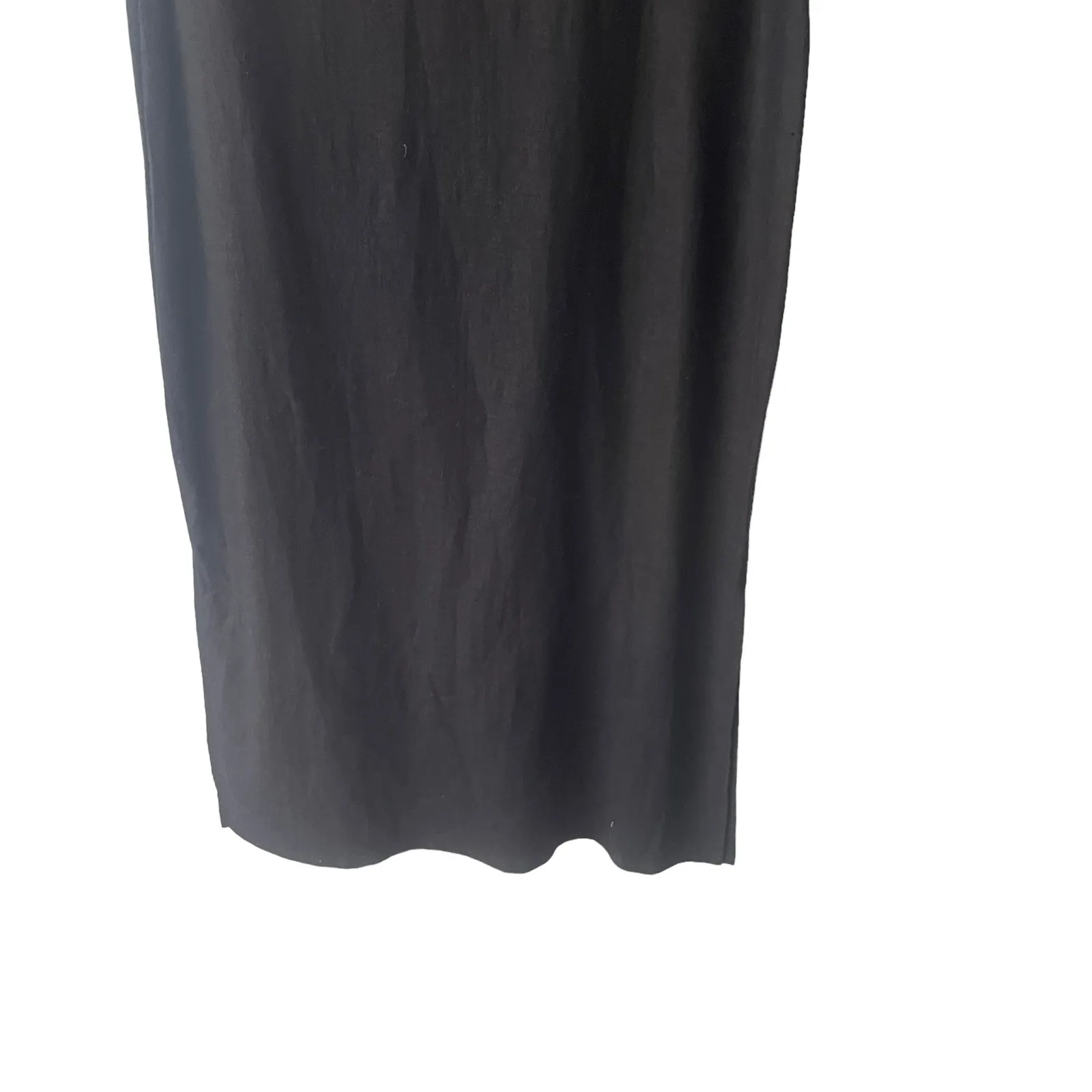 Ease Sport Vintage 90s Size 8 Linen Blend Casual Black‎ Red Floral Maxi Dress Black - Image 3