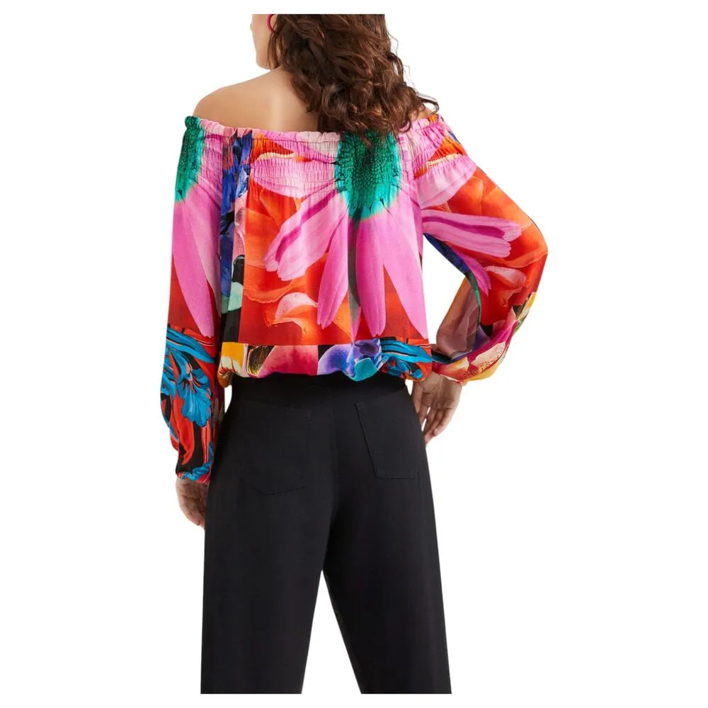 Desigual by C. Lacroix Travis Floral Off Shoulder Blouse Size XXL - Image 3