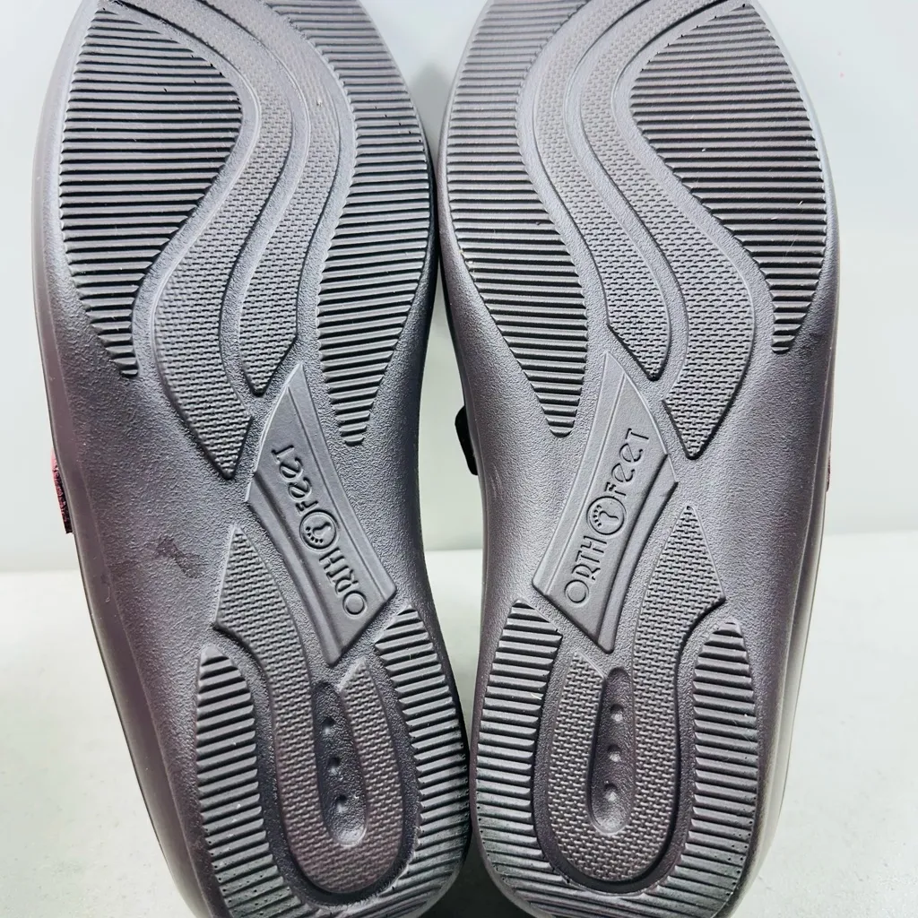 OrthoFeet Chelsea Cushioned Leather Women's Dress Shoes US 8 W Dark Cherry Red - Image 6