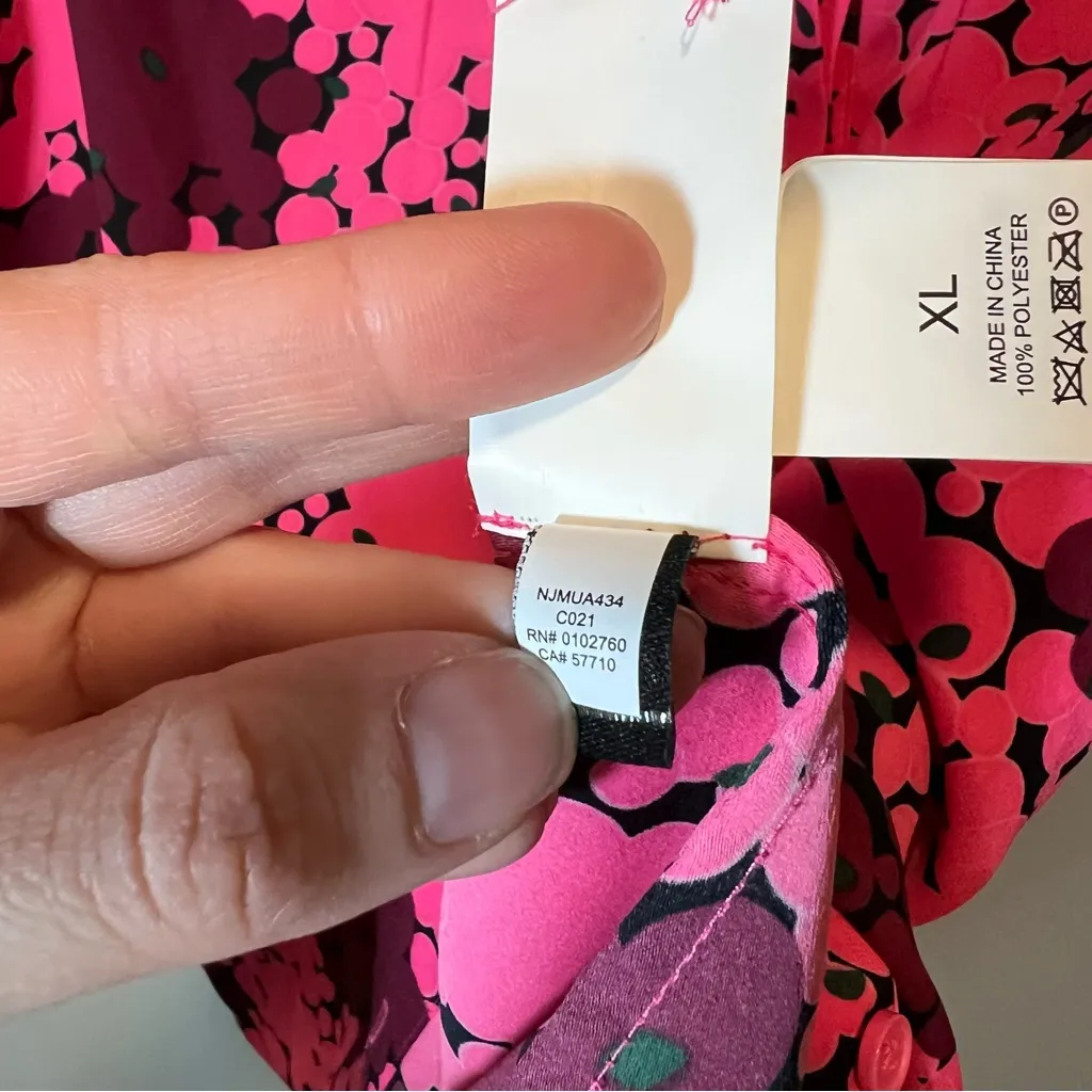 Kate Spade Bubble Dot Sleeveless Pink Blouse Tank Top XL - Image 11