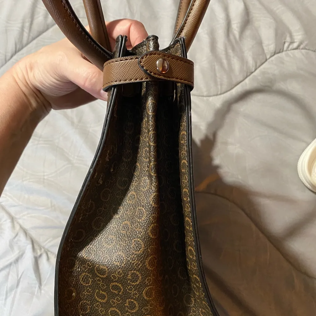 GUESS Monogram Brown Tote - Image 4
